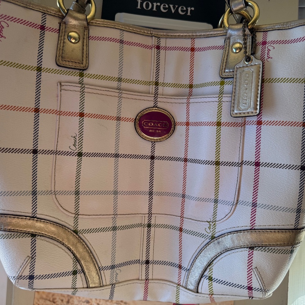 Multicolor Coach PEYTON TATTERSALL TOTE HANDBAG